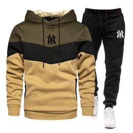 Mens Tracksuits in mens sets Autumn and winter hoodie set casual warm sports sweater brand pullover jogging pants 2piece set| | 230815