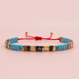 Charm Bracelets YASTYT Enamelled Beaded Pulsera Accesorios Jewellery Tila Beads Bracelet Hematite Stone Jewellery Adjustable For Women
