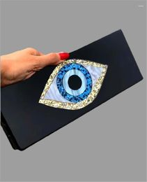 Evening Bags Solid Black Pearl White 25 Cm X 10 Long Size Acrylic Box Clutches Handbag Women Brand Evil Eye Cartoon Evileye Party Bag