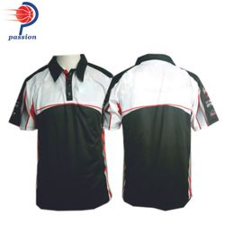 Other Sporting Goods Custom Black White Sublimated Design Mens Racing Polo Shirts 230815