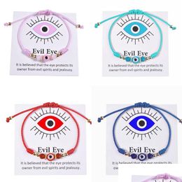 Identification Women Fahion Jewelry Bracelet Adjustable Gold Plating Eye Love Chain Colorf Turkey Eyes For Men Drop Delivery Bracelets Dhsrq