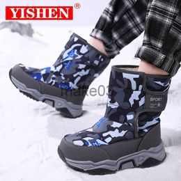 Boots YISHEN Winter Children Shoes Warm Plush Waterproof NonSlip Snow Boots For Kids Rubber Sole Fashion Outdoor Boys Girls Shoes J230816