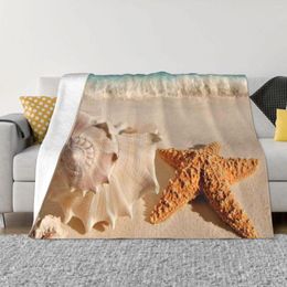 Blankets Starfish Shell Blanket Flannel Spring Autumn Warm Throws For Winter Bedding