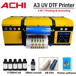 DTF Printer Transfer Sticker 5 500ML Ink Varnish Double XP600 Nozzle RIIN Software AB Film