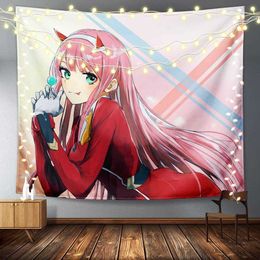 Tapestries Darling in Tapestry Wall Hanging Anime Zero Tapestry Bedroom Living Room Dorm Home Decor Tapestry