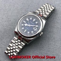 Wristwatches LARIMOKER 36mm/39mm 24Jewels NH35A Movement Self Winding Men WatchUse NH35 Dial Case Sapphire Glass Jubilee With Bracelet
