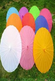 Chinese Coloured Umbrella White Pink Parasols China Traditional Dance Colour Parasol Japanese Silk Wedding Props9366650 LL