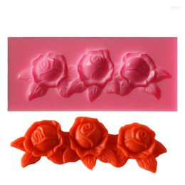 Baking Moulds THREE ROSES Silicone 3D Gift Non-Stick Cake Decoration Fondant Biscuit Soap Chocolate