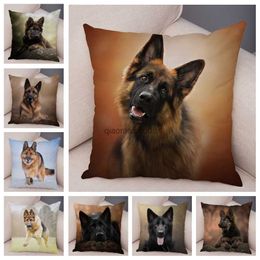 Pillow Case Shepherd Dog Print Pattern case Polyester Cushion Cover Home Living Room Sofa Decoration case Pet Animal case HKD230817