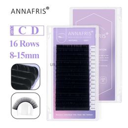 False Eyelashes ANNAFRIS 16Rows C D Curl Individual Faux Mink Matte Eyelashes Extension Natural Soft Premium Classic Volume Lashes Maquiagem HKD230817