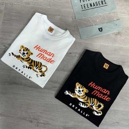 Men's T-Shirts Good Quality Cartoon Tiger Human Made Fashion T-Shirt Men 1 1 Human Made Slub Cotton Women T Shirt Streetwear Tee Mens Clothing