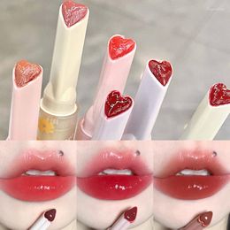 Lip Gloss Water Light Love Heart-shaped Lipstick Pencil Jelly Pink Tint Mirror Glass Moisturising Glaze Makeup Cosmetics