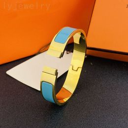 Bracelets Designer for Women cuff bangles daily Jewellery orname enamel pulsera 14k gold plated cuff letter buckle luxury bangle blue red white ZB003