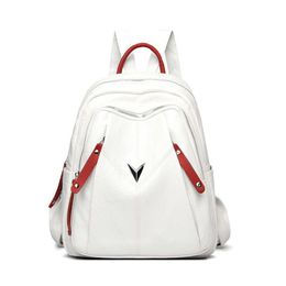 Backpack women's 2021 new women's Bag Fashion Korean student personalized soft leather leisure travel backpack 230817