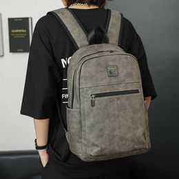 Leisure large capacity backpack trend Travel Backpack fashion Korean men's bag student schoolbag computer 230817