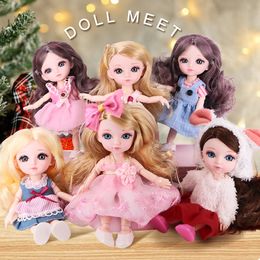 Dolls Small Bjd Swivel Blue Eyes For Toys Childrens Clothing Girls 16Cm Pink Princess Qbaby Accessories Makeup Outfit Dolly 230816