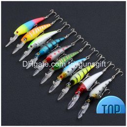 Baits Lures 1 Pcs 9Cm Minnow Hard Bait Fishing Wobbler Isca Artificial Plastic Crank 3D Eyes Lure Tackle Drop Delivery Sports Outdoo Dhbtw
