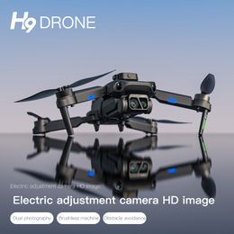 H9 foldable beginner drone brushless motor UAV HD aerial photography drone optical flow positioning folding aircraft flying drones