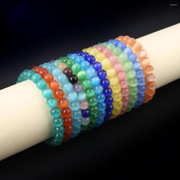 Strand Charm Natural Stone Opal Bead Bracelet Red Blue White Pink Colorful Beads Hand String Exquisite Jewelry Gift 23cm