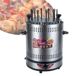 Electric Grill Oven Barbecue Machine Skewer Kebab BBQ Smokeless Indoor Outdoor Automatic Rotating Heating Stove With Timer