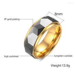 Cluster Rings European And American Men Ring High-Quality Tungsten Steel Three-Dimensional Gold