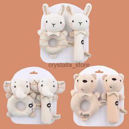 Newborn Baby Rattles Rabbit Bear Grab Ability Training Toys Infant Stroller Bed Hanging Bell Plush Dolls HKD230817