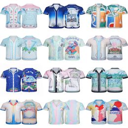 Casablanc-s 22shirts for men designerdesigner Fashion T Shirt Hawaii Floral Letter Print Beach Shirts Men's Designer Silk Bowling Shirt Casual Men Summer