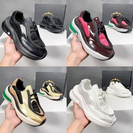 New Designer Shoes Platform Sneakers Calfskin Cycling Fabric and Suede Elements Adorn Shiny Leather Sneaker Men Women Trainers Size 35-46