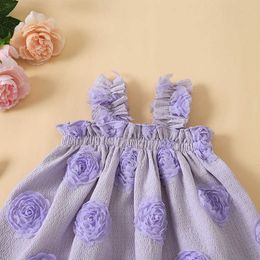 Girl's Dresses Baby Girls Summer Dresses Sleeveless Square Neck Flower Loose Dresses