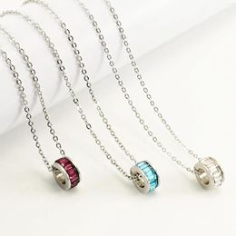 Chains Plated Pendant Sense Wind Niche European And American Stainless Steel All-Match Crystal Necklace