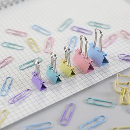 Filing Supplies 3 Box 84pcsbox Kawaii Cat Heart Metal Paper Clip Candy Color Binder Clips For Book Decorative Set School Stationery 230816