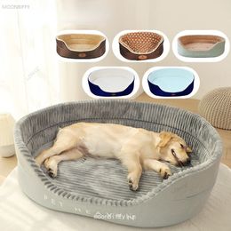 kennels pens Double Sided Dog Bed Big Size Large Dogs House Sofa Kennel Soft Fleece Pet Dog Cat Warm Bed S-L pet accessories 230816