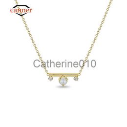 Pendant Necklaces CANNER Fashion 925 SterlSilver Zircon Choker Chain Necklaces Simple Shiny CZ Pendants Necklace For Women Fine Jewelry Gifts J230817