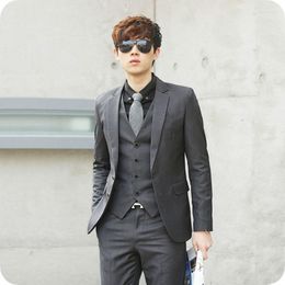 Men's Suits Italian Grey Men 2023 Wedding Groom Tuxedos Custom Made Man Blazer Masculino Jacket Pants Vest 3 Piece Ternos