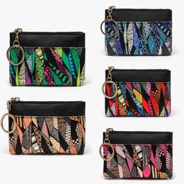 DHL100pcs Coin Purses Women PU Irregularity Colorful Patchwork Ear Line Short Wallet Mix Style