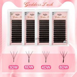 False Eyelashes Goddess Cilios 3DW 4DW Shape Lashes Extension 6D 8D Eyelash W Cilios Individual Lash Eyelash Extensions W Doubble Tips Lashes HKD230817