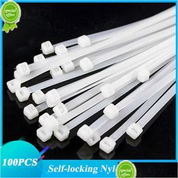 Other Home Appliances 100Pcs/Bag Tie Self-Locking Plastic Nylon White Organiser Fasten Wire Zip Ties Drop Delivery Garden Dhkox