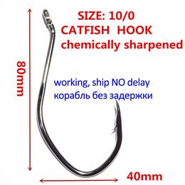 Fishing Hooks 25pcs 10/0 Catfish Hooks Big River Bait Game Fishing Hooks Coated Large Offset Circle Fishhooks Barbed High Carbon Steel 230816