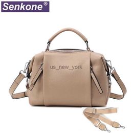 Hobo Genuine Leather Women Handbag Fashion Totes High Quality Shoulder Bag Classic Female Crossbody Bag 2022 New Women Bags Grey HKD230817