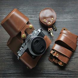 Camera bag accessories Luxury Z-fc Case Pu Leather Camera Case Z50 Bag For Nikon ZFC Z-fc Z50 Camera bag Open Battery Strap Mini Case HKD230817