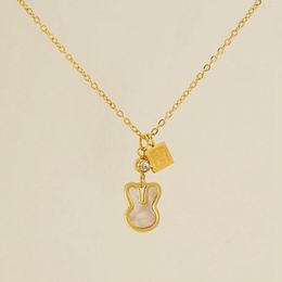Chains Women'S Fashionable Pendant Necklace With Sweet 18K Gold Plated Stainless Steel Design