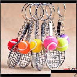 Keychains Lanyards Mini Tennis Keychain Sports Style Key Chains Zinc Alloy Car Keyring Kids Toy Novel Birthday Gift Oniax Xlub7 Drop Dhg7P