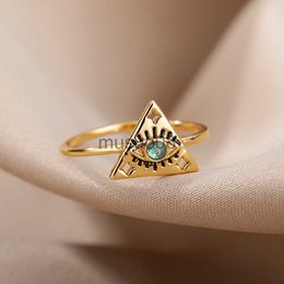 Band Rings Stainless Steel Evil Eye Rings For Women Vintage Lucky Turkish Eye Finger Ring Boho Wedding Couple Rings Jewelry Gift Bague J230817