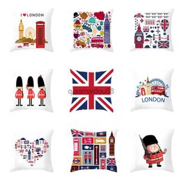 Pillow Case England London Printing Throw Case Cover British Style Decorative case Creative Party Case Cover cases HKD230817