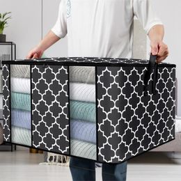 Storage Boxes Bins Foldable Comforter Bag Large Capacity Quilt Blanket Sorting With Handle Dustproof Clothing Sweater Closet Organizer 230817