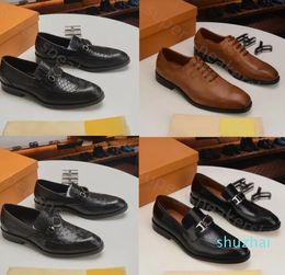 New Mens Loafers Designers Shoes Genuine Leather Men Fashion Business Office Work Formal Dress Shoes Brand Designer Party Weddings Flat Shoe