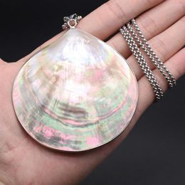 Pendant Necklaces Fan Shaped 75-80mm Natural Freshwater Shell Necklace Mother Of Pearl For Women Jewelry Charms