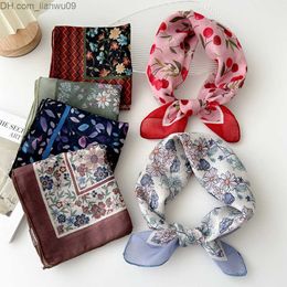 Scarves Fashion cotton linen shawl square scarf suitable for women sweet cherry printed headscarf women's wrap summer sun screen Bandanas headscarf Z230817