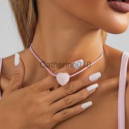 Pendant Necklaces Small and Exquisite Rope Chain Love Pendant Necklace for Women Simple and Versatile Women's Necklace Collarbone Chain Jewelry J230817