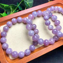Bangle Natural Purple Mica Bracelet Fortune Energy Mineral String Woman Amulet Jewelry Healing Gift 1pcs 10/12MM